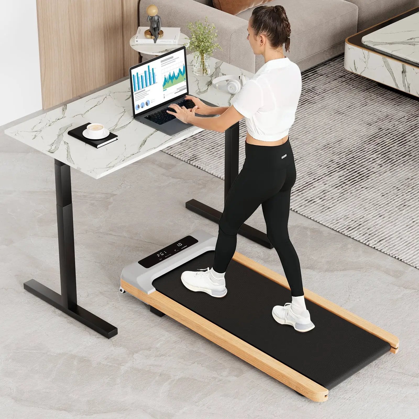 Under Desk Treadmill with Remote Control and LED Display for Home Office by DirectDeals