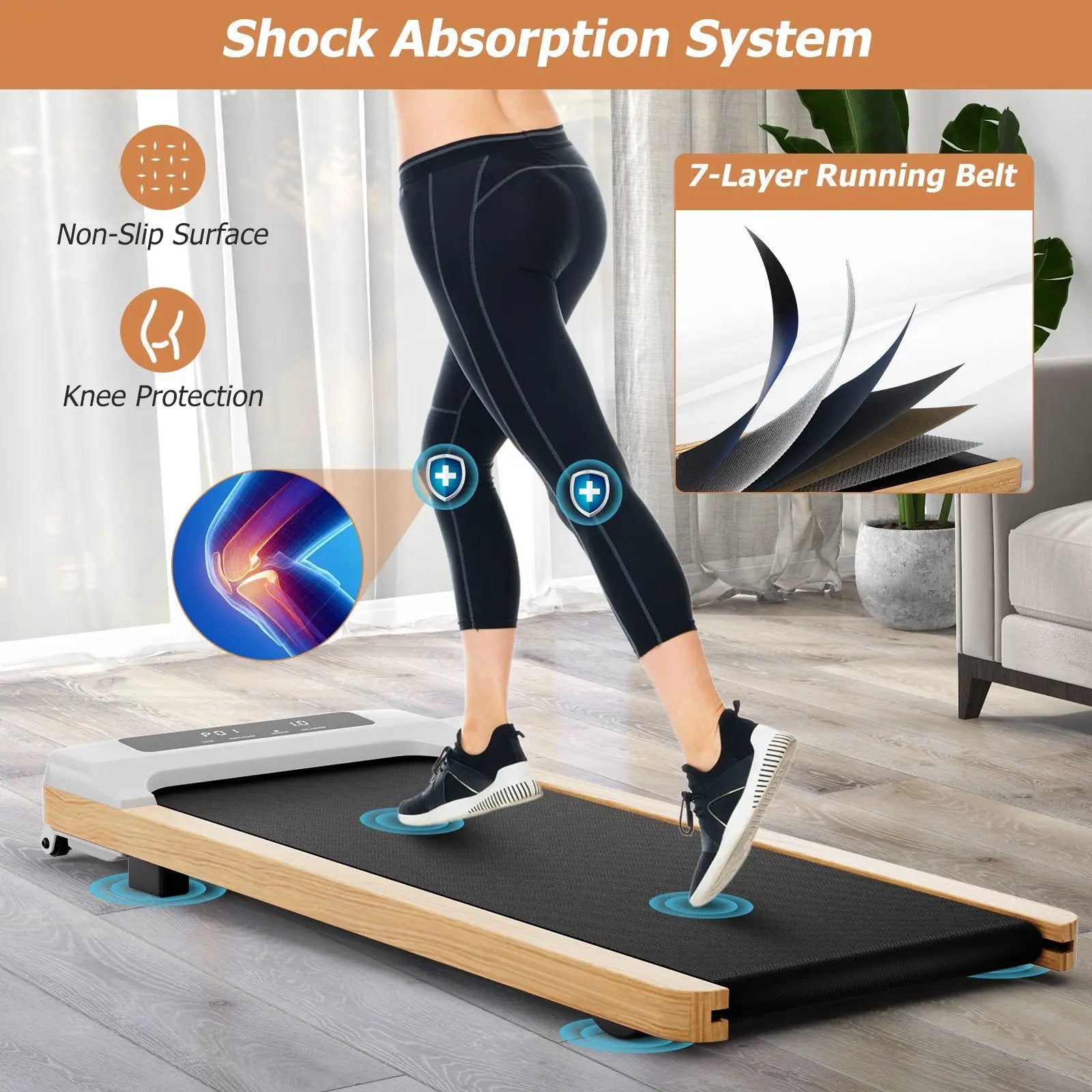 Under Desk Treadmill with Remote Control and LED Display for Home Office by DirectDeals