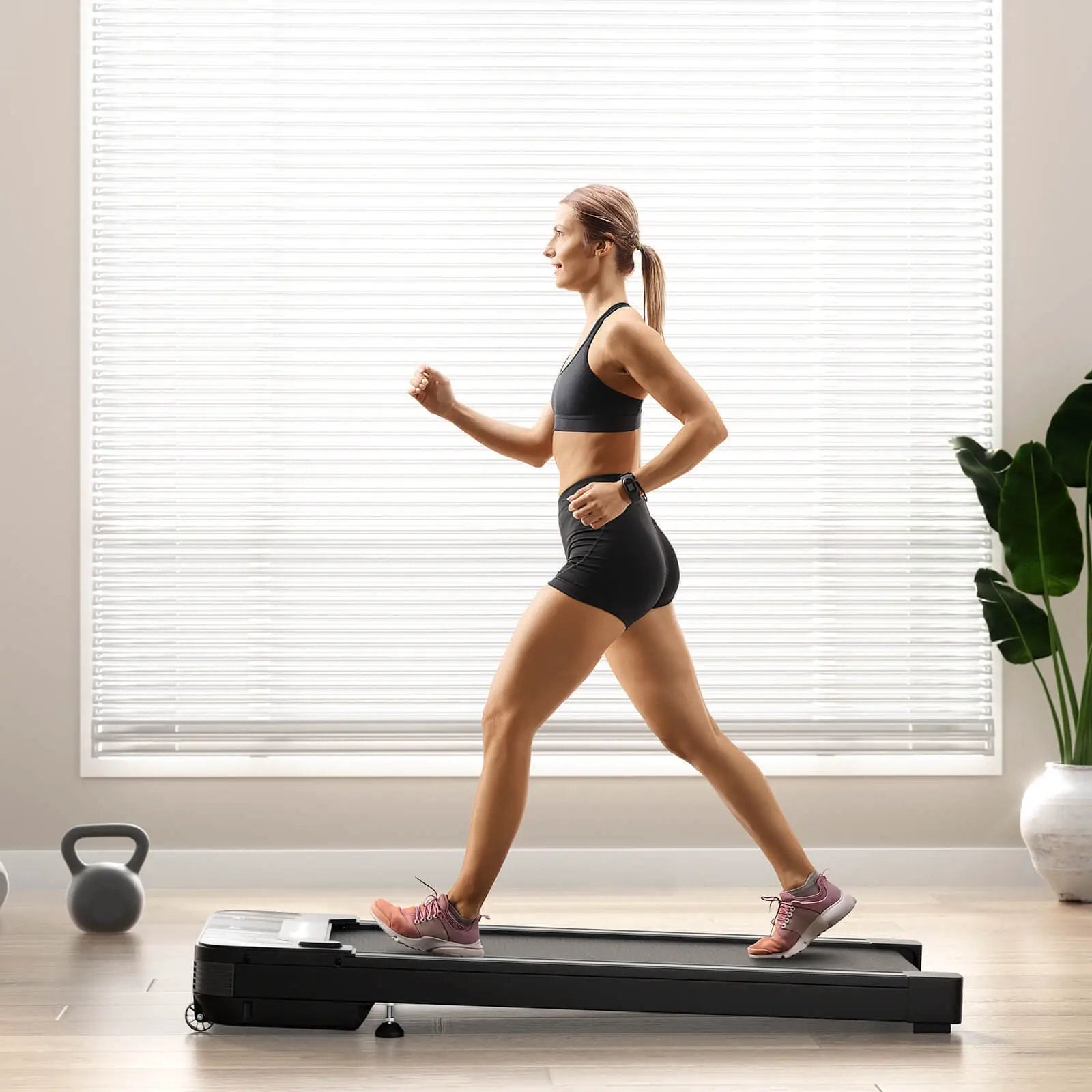 Under Desk Walking Pad Treadmill with Touchable LED Display by DirectDeals