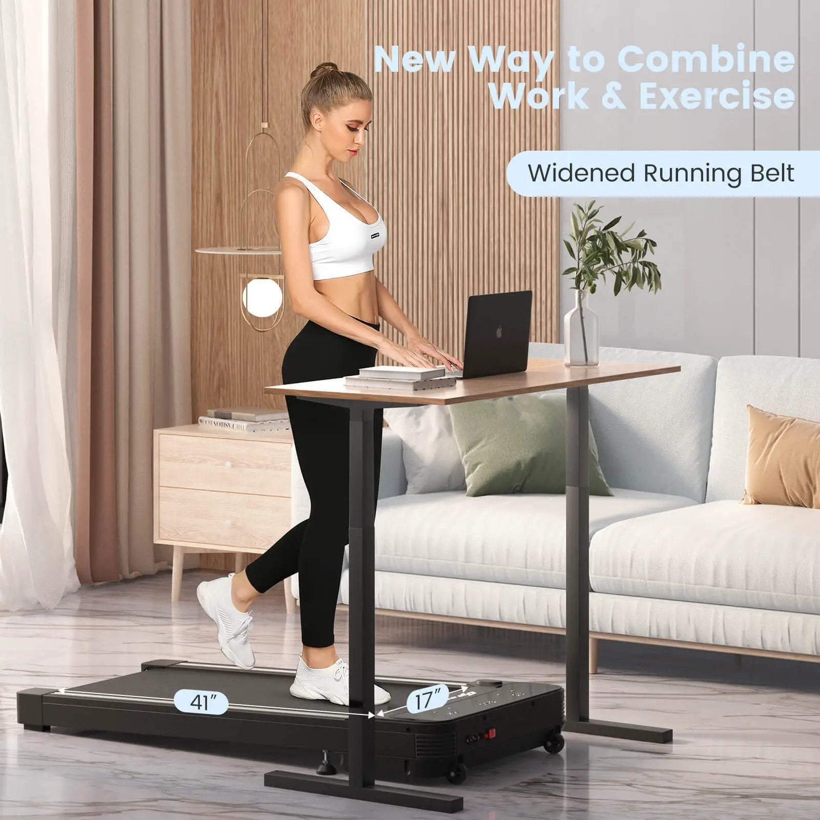 Under Desk Walking Pad Treadmill with Touchable LED Display by DirectDeals