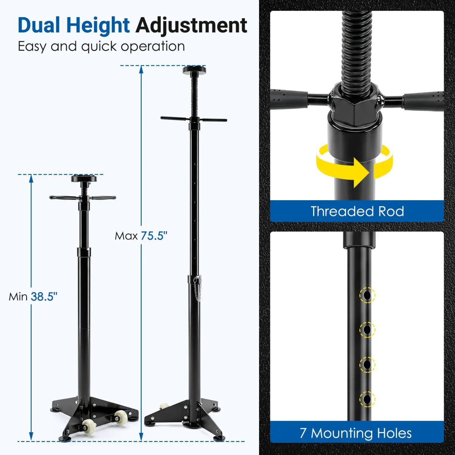 Underhoist Support Stand with Adjustable Height 38.5-75.5 Inch by DirectDeals