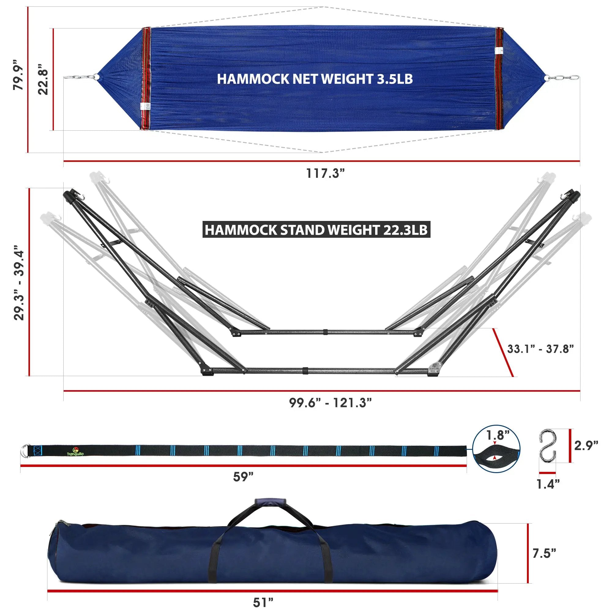 Tranquillo Comfort Set Original Hammock Stand for Ultimate Relaxation by Megsu