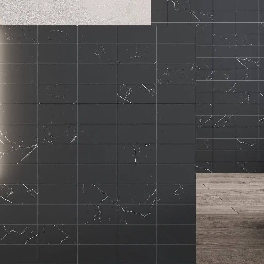 Eastern Black 3x6 Honed Subway Marble Tile (40 pack, 5 sq ft/case) by Apollo Tile
