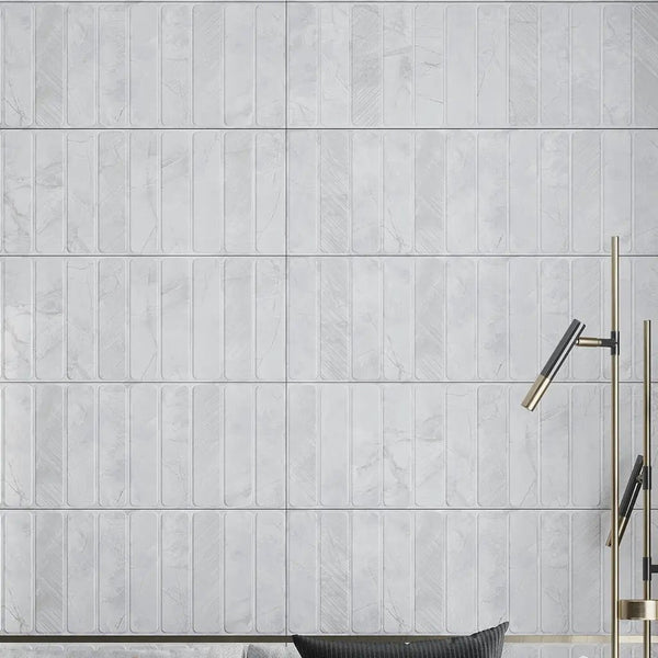 Light Grey White 16x48 Matte Ceramic Large Format Tile (3 pack, 15.5 sq ft/case)