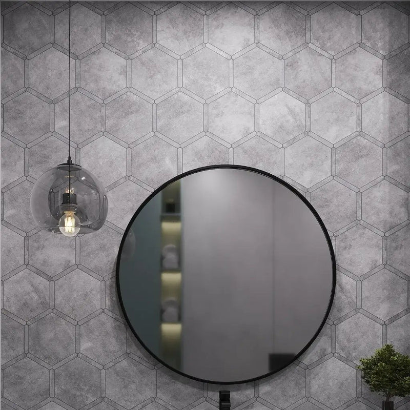 Coin Gray 9x10 Matte Hexagon Porcelain Tile (18 pack, 8.07 sq ft/case) by Apollo Tile
