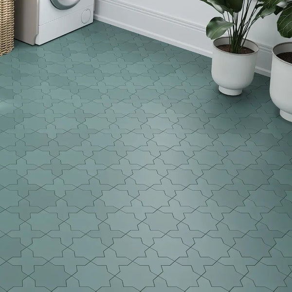 Sage Green 7x7 Matte Star Porcelain Tile (34 pack, 5.31 sq ft/case)