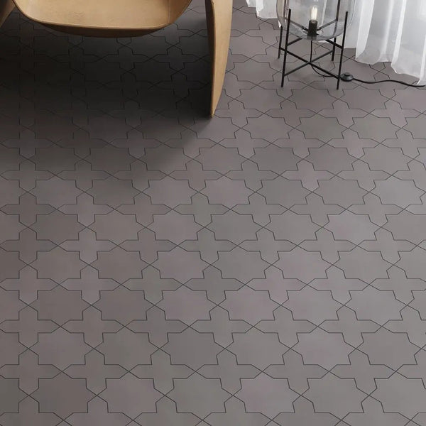 Graphite Black 7x7 Matte Star Porcelain Tile (34 pack, 5.31 sq ft/case)