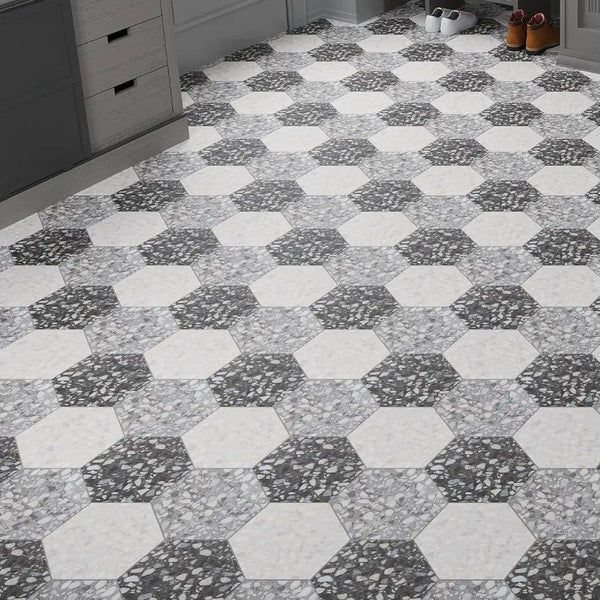 Deep Charcoal Gray 9x11 Matte Hexagon Porcelain Tile (16 pack, 8.07 sq ft/case)
