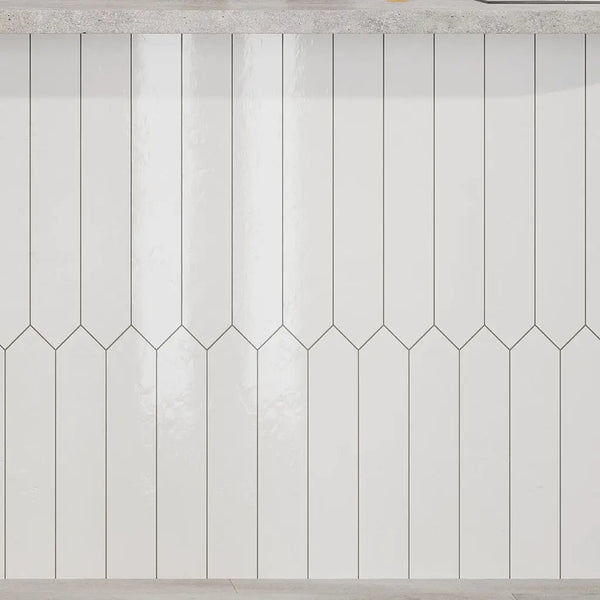 Pearl White 3x19 Glossy Picket Porcelain Tile (20 pack, 7.65 sq ft/case)