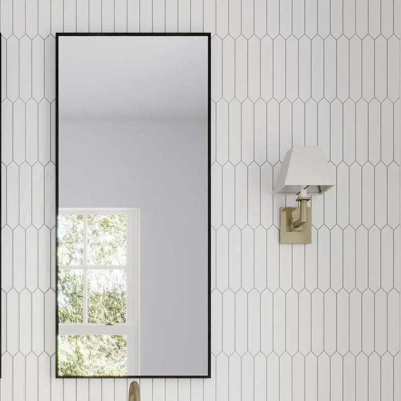 Cotton White 2x10 Matte Picket Ceramic Tile (23 pack, 2.37 sq ft/case) by Apollo Tile