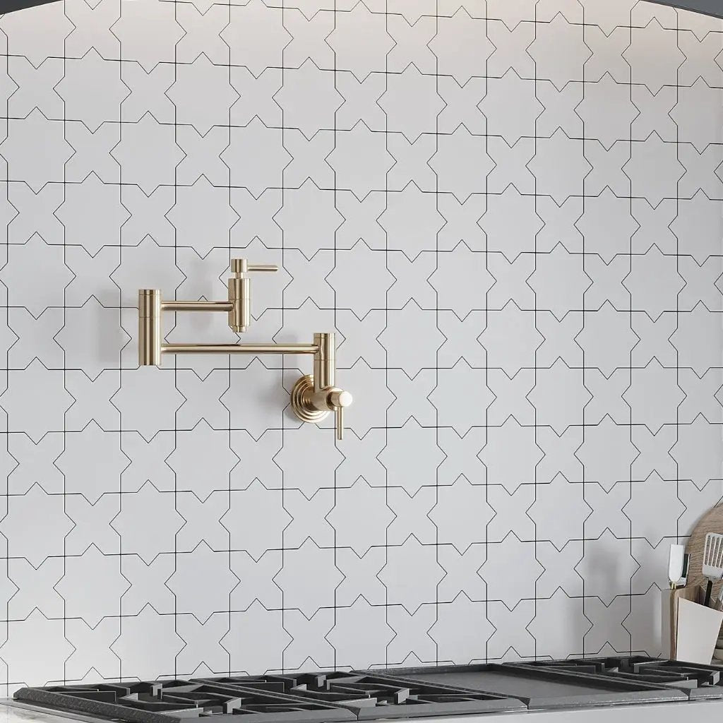 White 5x5 Matte Star Ceramic Tile (27 pack, 5.37 sq ft/case) by Apollo Tile
