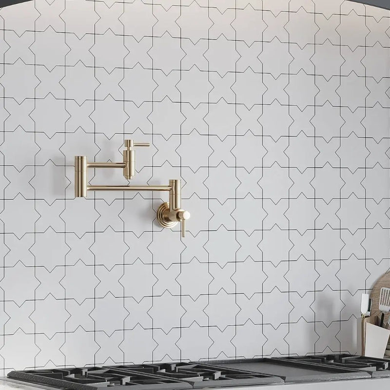 White 5x5 Matte Star Ceramic Tile (27 pack, 5.37 sq ft/case) by Apollo Tile