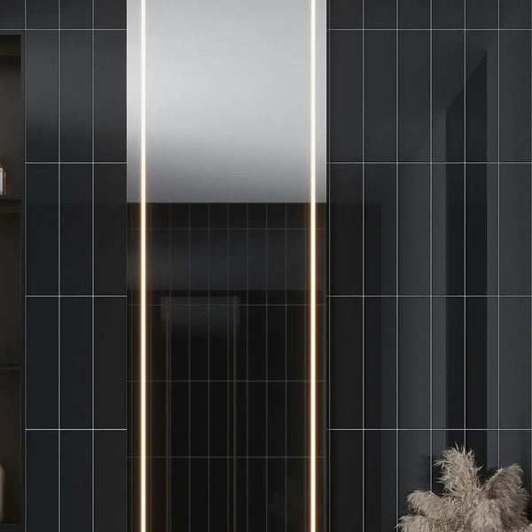Black 4x16 Glossy Subway Glass Tile (12 pack, 5.33 sq ft/case), photo 2 of 9