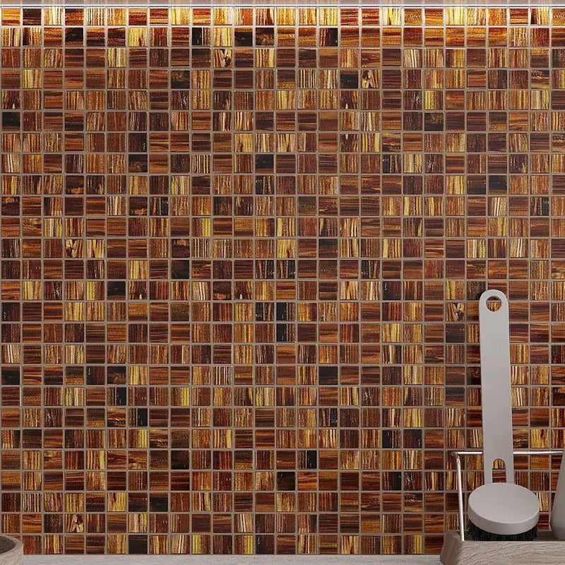 Bronze 12x12 Glossy Uniform Square Glass Mosaic Tile (20 pack, 20 sq ft/case) by Apollo Tile