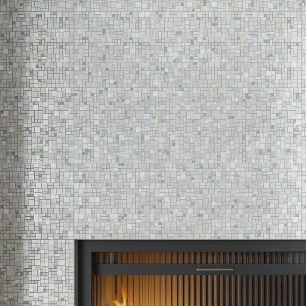 Pearl White 12x12 Glossy Square Glass Mosaic Tile (10 pack, 10.85 sq ft/case)