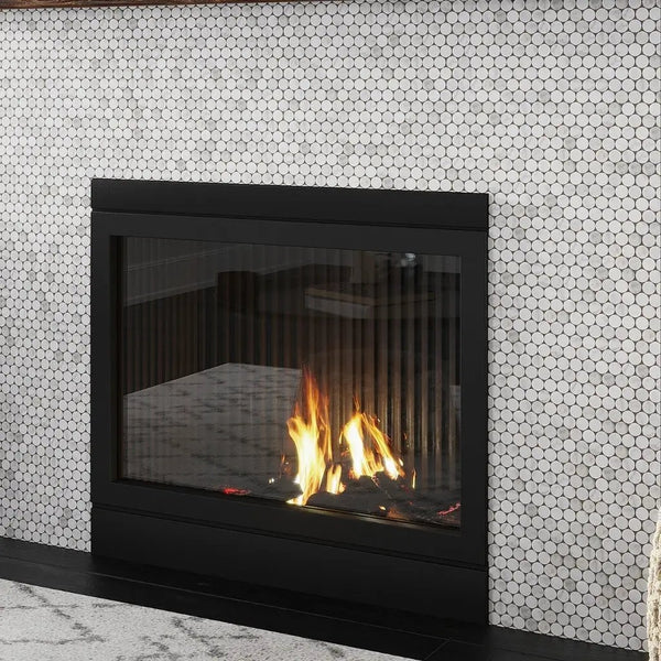 White 11x12 Polished Penny Round Bianco Carrara Marble Mosaic Tile (5 pack, 4.82 sq ft/case)