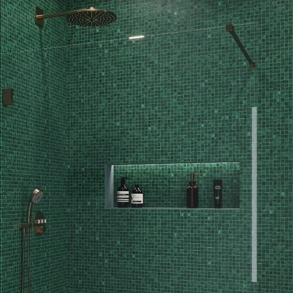 Bottle Green 12x12 Glossy Uniform Square Glass Mosaic Tile (20 pack, 18.69 sq ft/case) by Apollo Tile