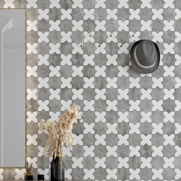 Light Grey 5x5 Matte Star Ceramic Tile (27 pack, 5.37 sq ft/case)