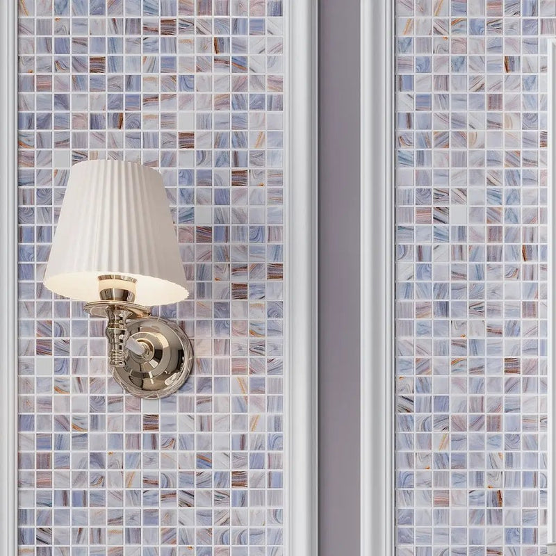 Manatee Blue 12x12 Glossy Uniform Square Glass Mosaic Tile (20 pack, 20 sq ft/case) by Apollo Tile