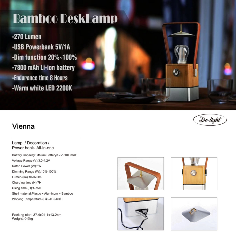 TRU De-LIGHT VIENNA Dimmable Desk Lamp - Lamp / Power Bank / Decoration All-In-One, photo 13 of 17