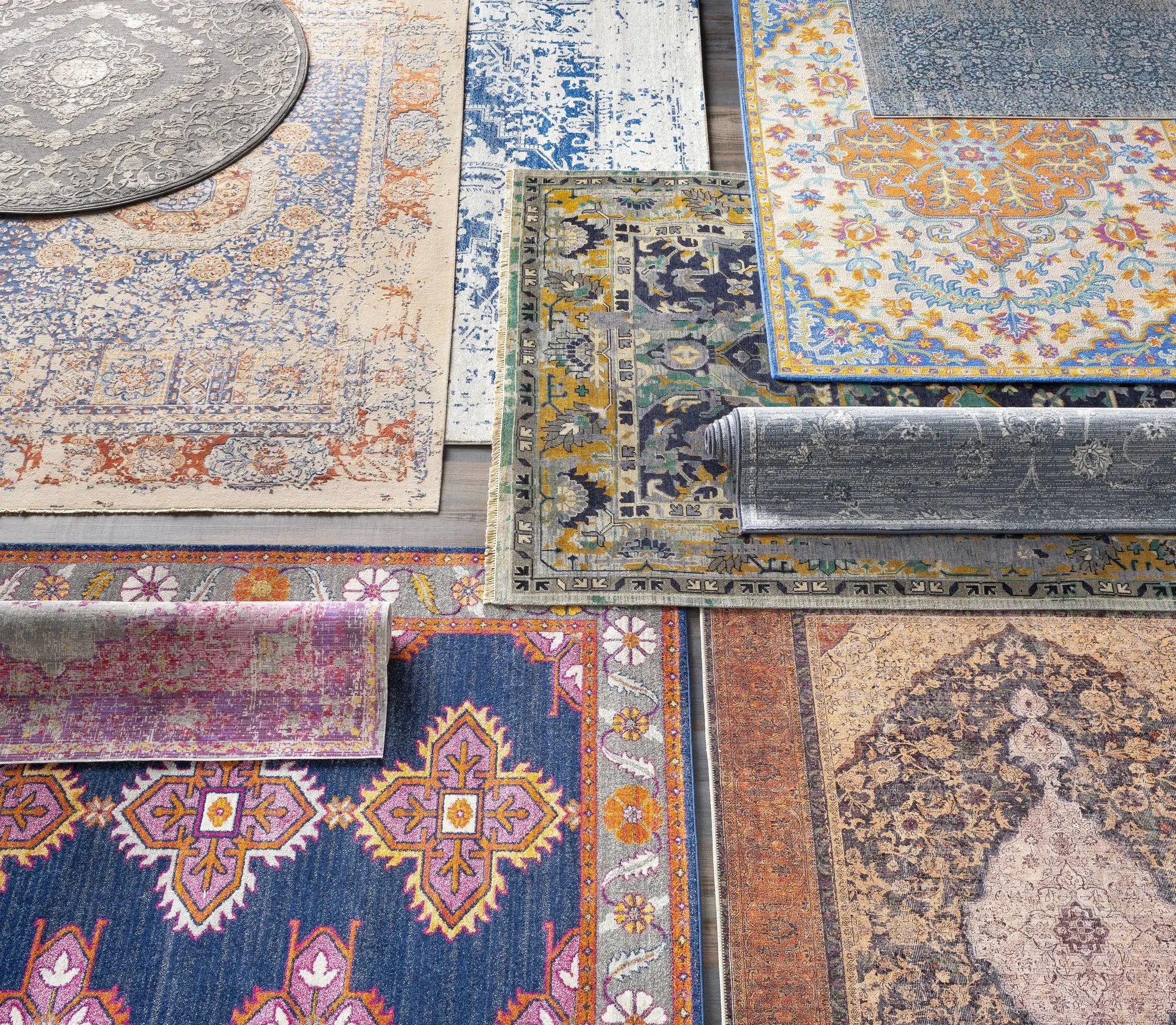 Yorkana Distressed Blue Rug - Clearance by Boutique Rugs