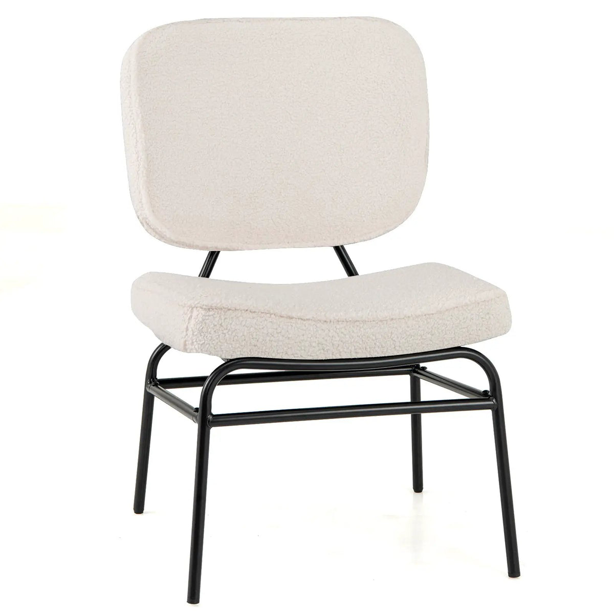 Upholstered Accent Chair Sherpa Reading Chair with Sponge Padding by DirectDeals