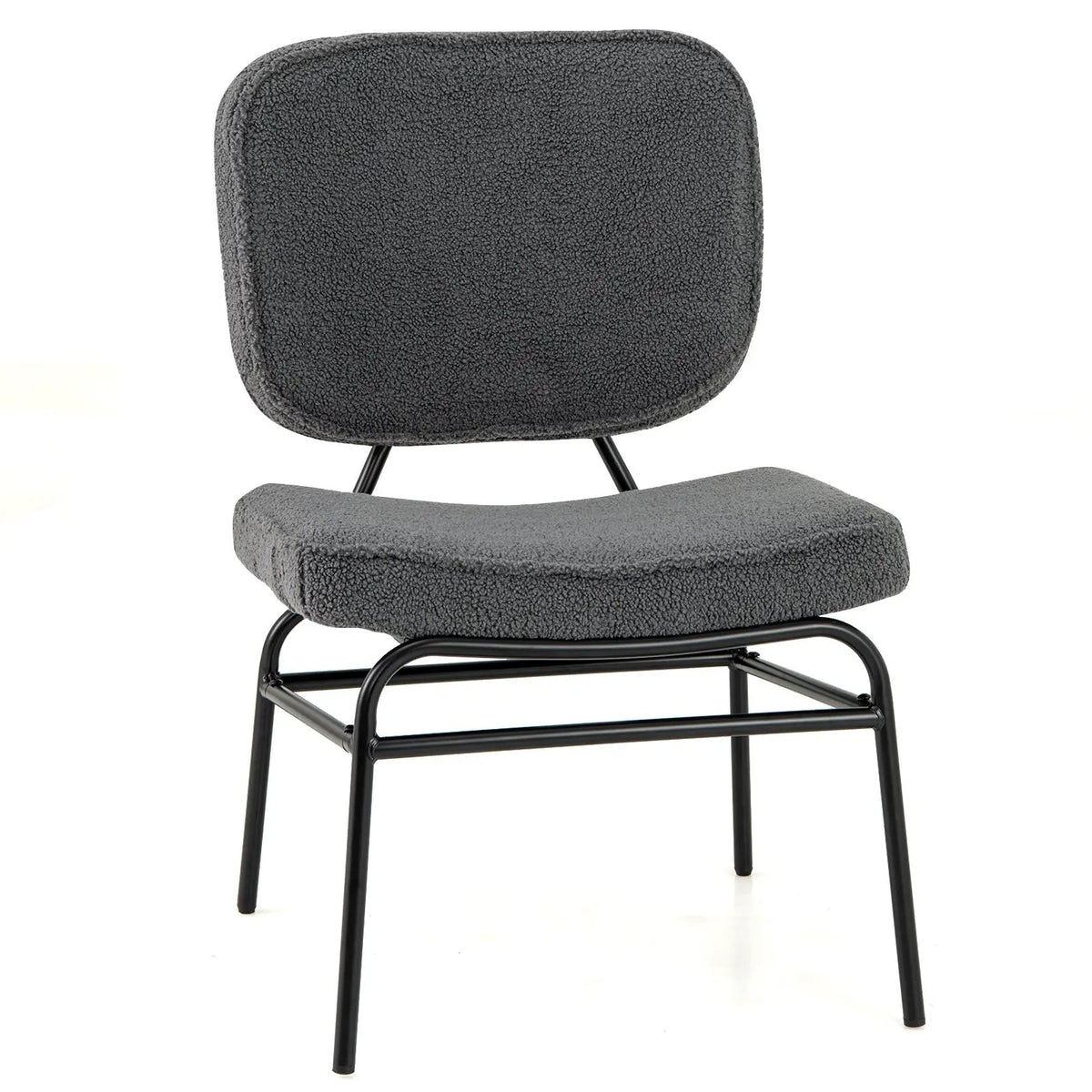 Upholstered Accent Chair Sherpa Reading Chair with Sponge Padding by DirectDeals