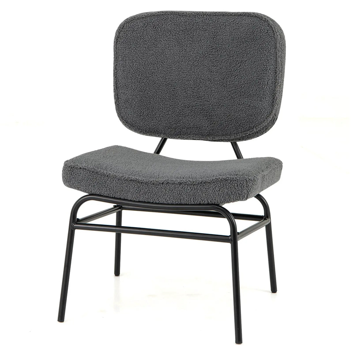 Upholstered Accent Chair Sherpa Reading Chair with Sponge Padding by DirectDeals