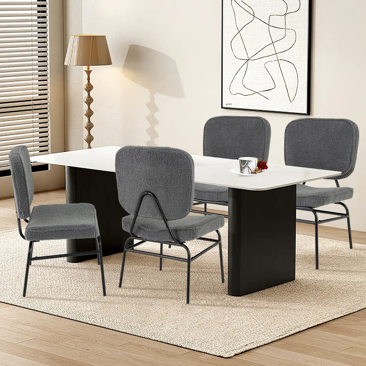 Upholstered Accent Chair Sherpa Reading Chair with Sponge Padding by DirectDeals