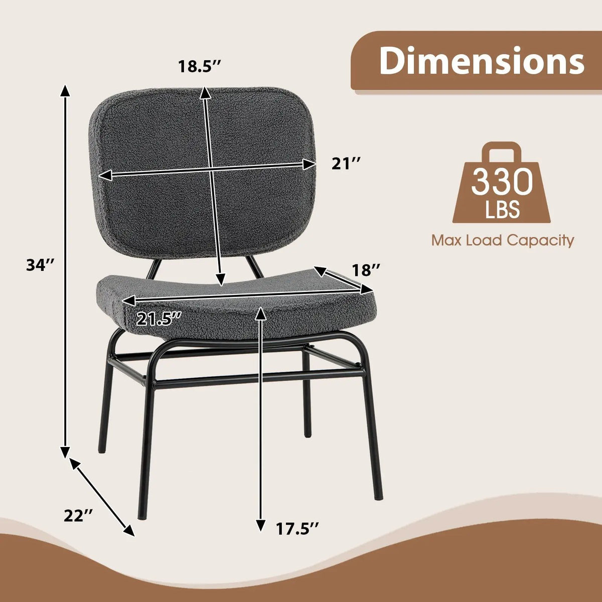 Upholstered Accent Chair Sherpa Reading Chair with Sponge Padding by DirectDeals