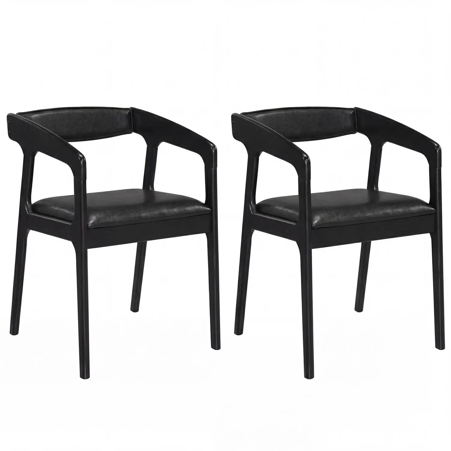 Upholstered Armchairs Set of 2 with Cozy Backrest and Padded Seat Cushion-Brown by DirectDeals