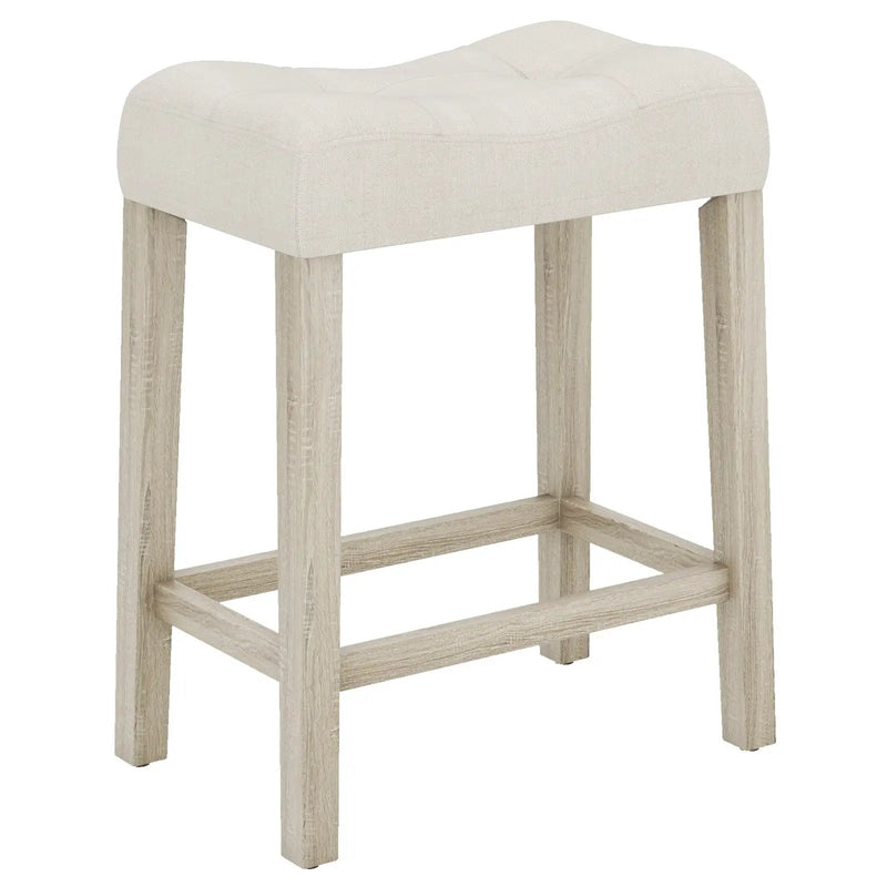 Set of 4 Upholstered Counter Height Bar Stool with Curved Saddle-Seat by DirectDeals