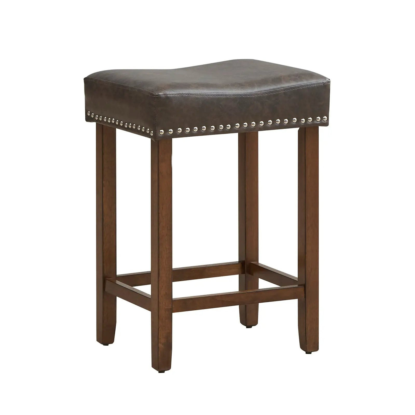 24 Inch Upholstered PU Leather Bar Stools Set of 2 by DirectDeals