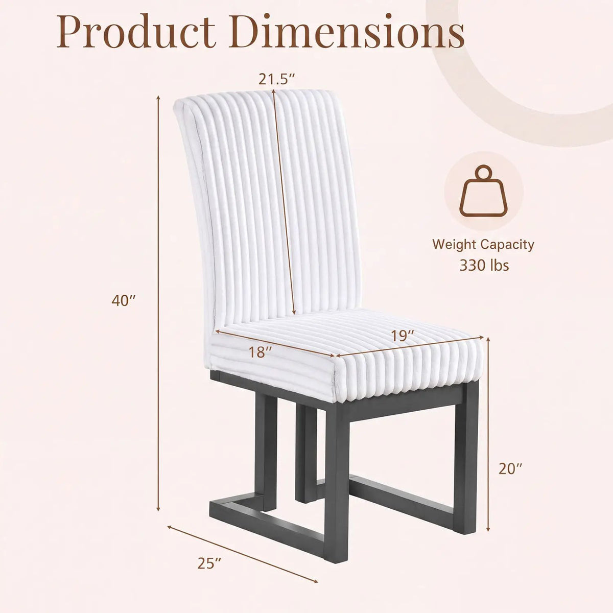 Upholstered Dining Chairs Set of 2 with Rubber Wood Legs by DirectDeals