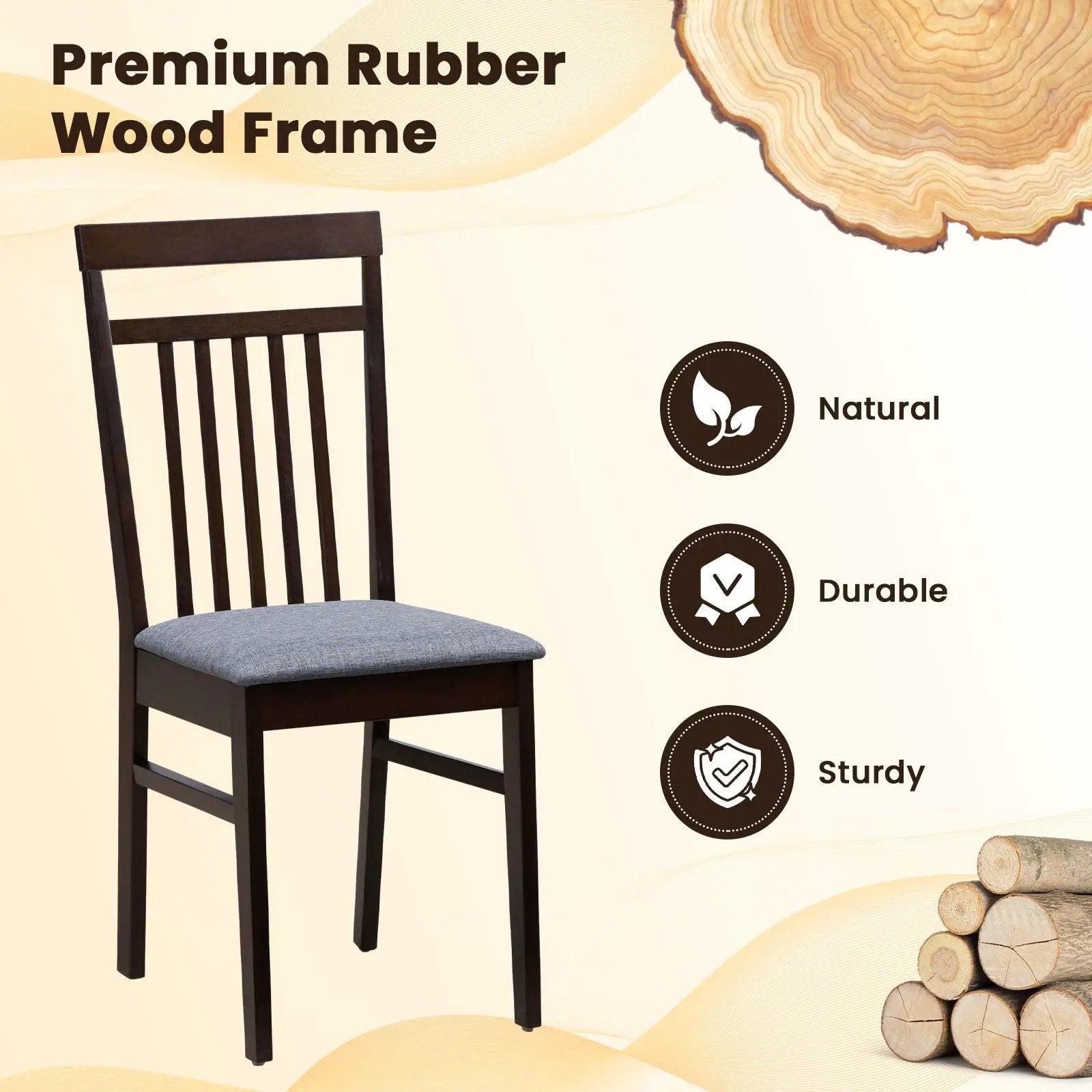 Upholstered Dining Chair Set of 2 by DirectDeals