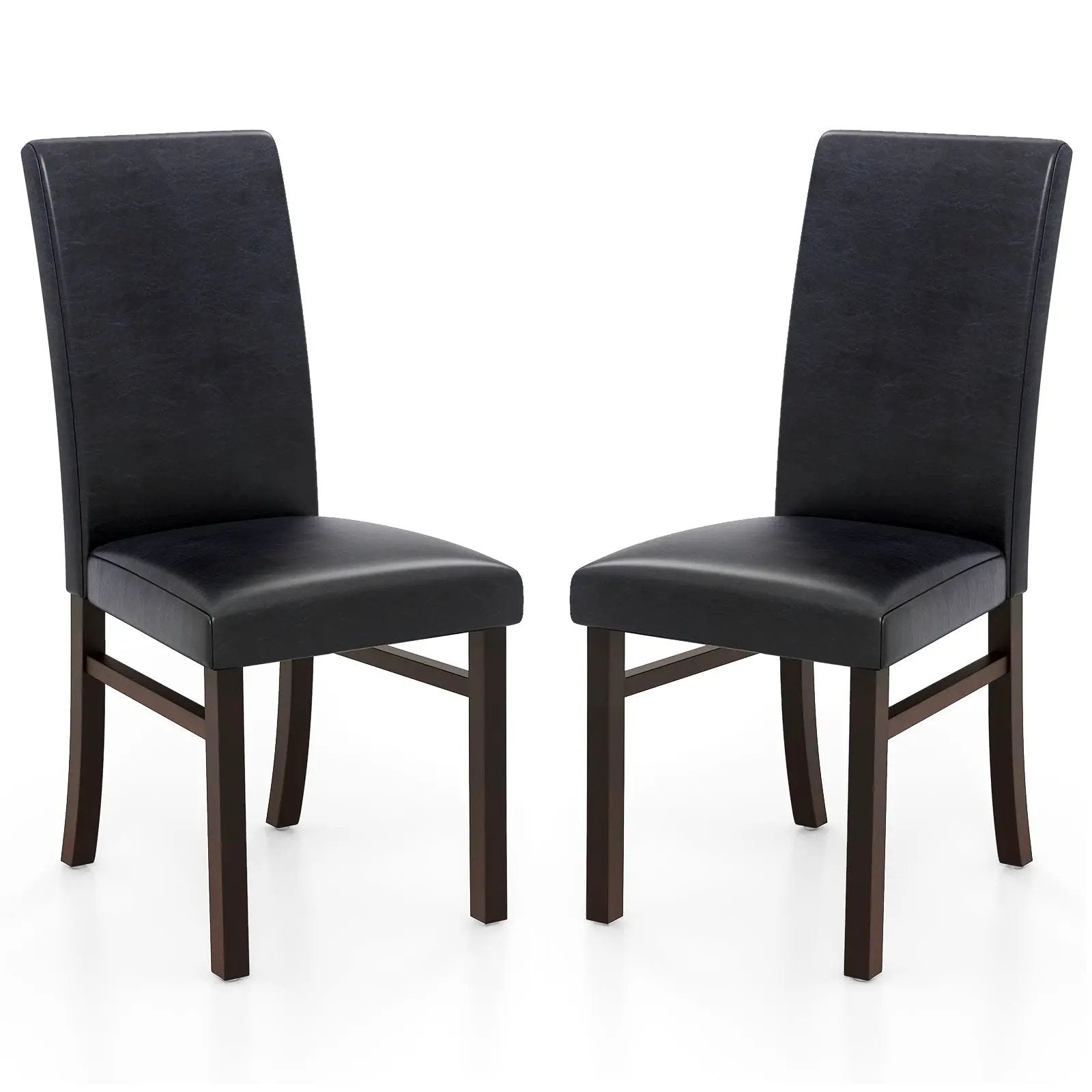 Upholstered Dining Chairs Set of 2 with Solid Rubber Wood Legs by DirectDeals