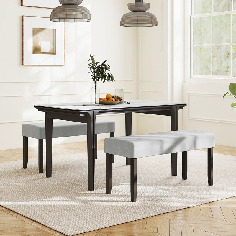 Upholstered Entryway Bench for End of Bed with Padded Seat-Gray by DirectDeals