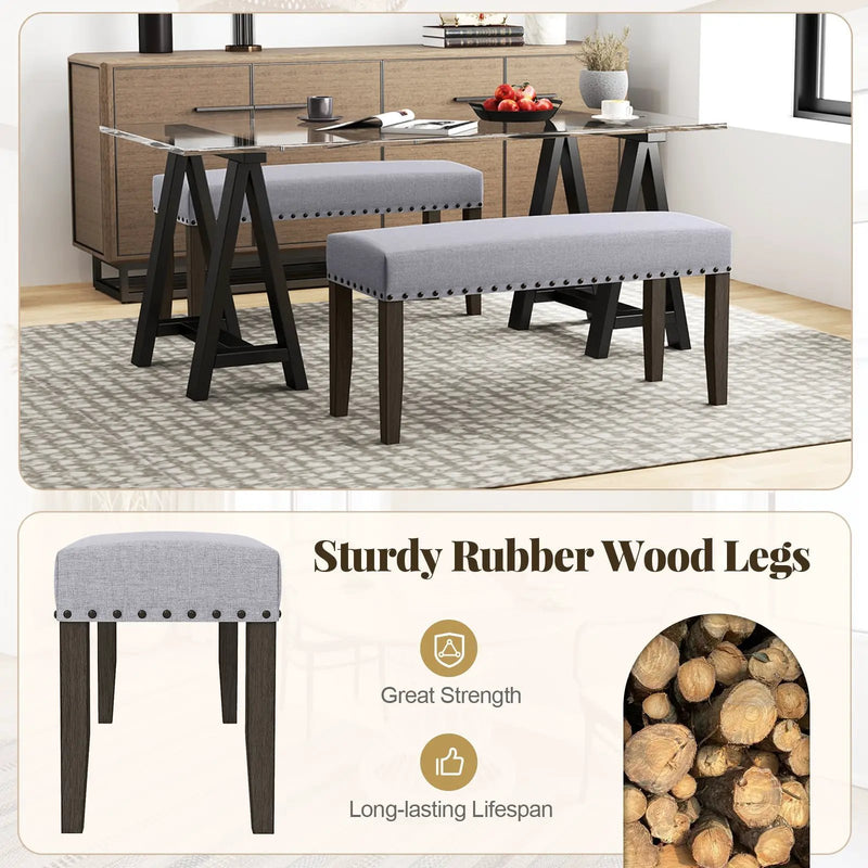 42.5 Inch Upholstered Entryway Bench End of Bed Bench-Gray by DirectDeals