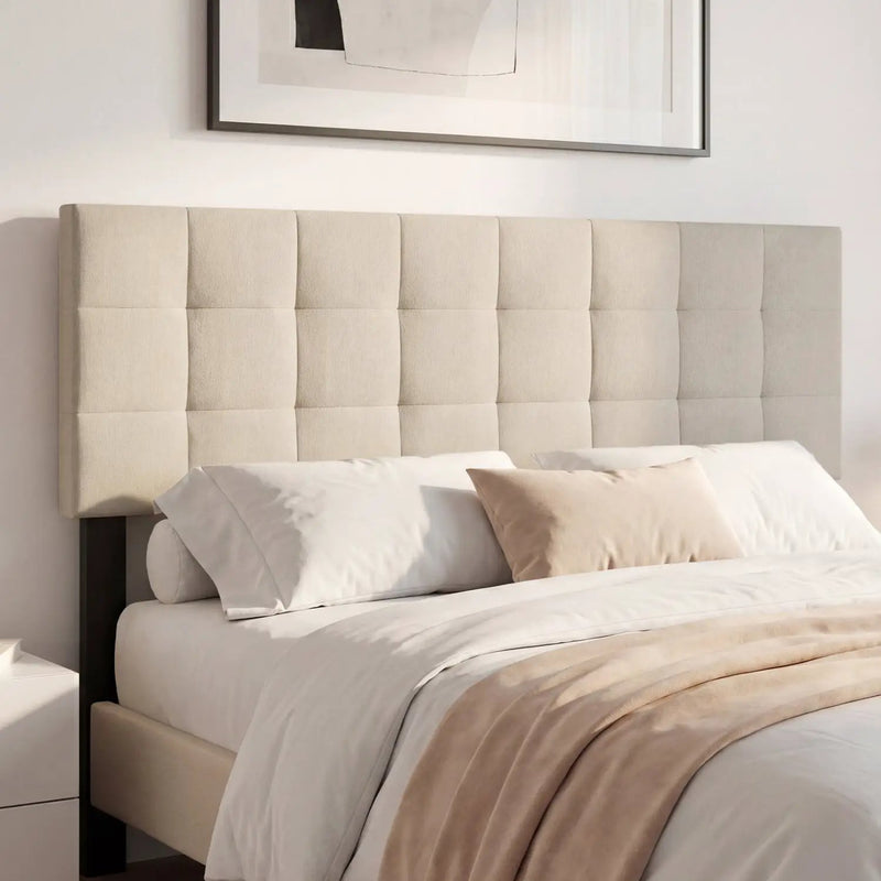 Upholstered Headboard Queen/Full Size with Adjustable Legs by DirectDeals