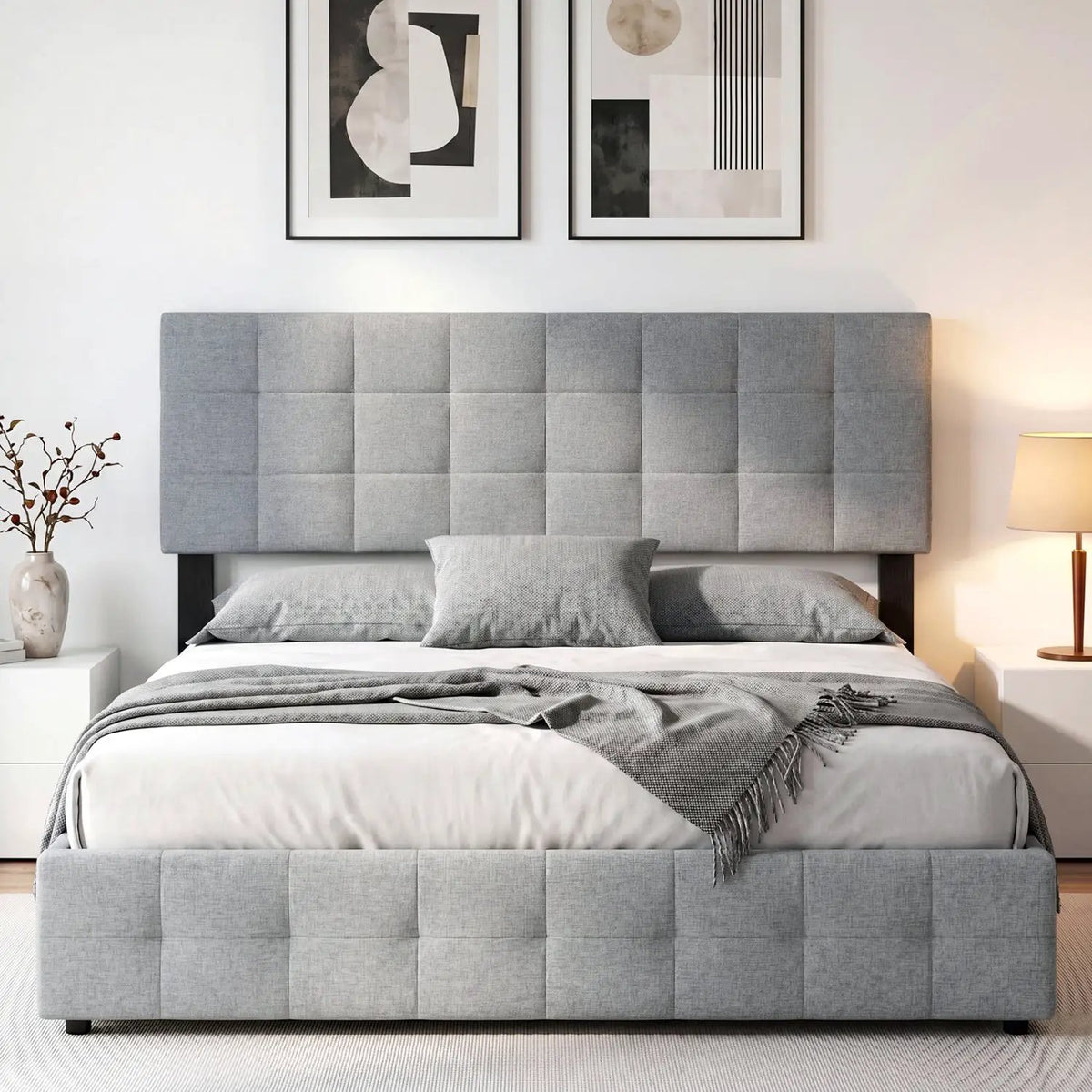 Upholstered Headboard Queen/Full Size with Adjustable Legs by DirectDeals