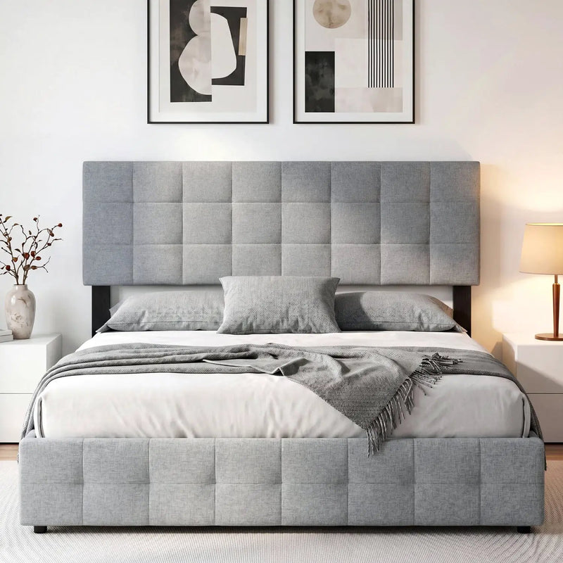 Upholstered Headboard Queen/Full Size with Adjustable Legs by DirectDeals