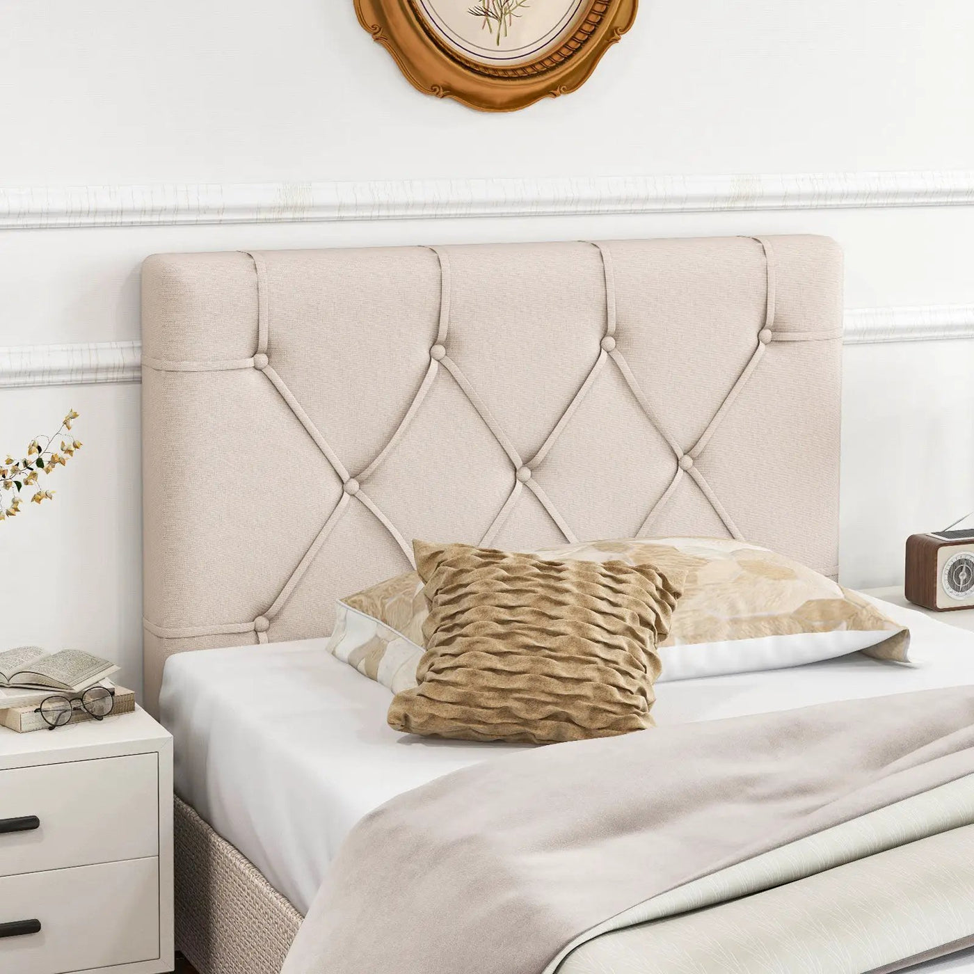 Upholstered Headboard for Twin Size Bed with Fabric Upholstery by DirectDeals
