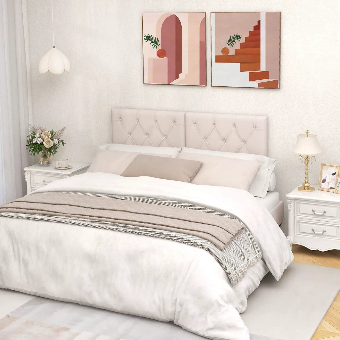 Upholstered Headboard for Twin Size Bed with Fabric Upholstery by DirectDeals