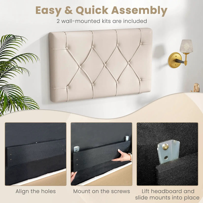 Upholstered Headboard for Twin Size Bed with Fabric Upholstery by DirectDeals