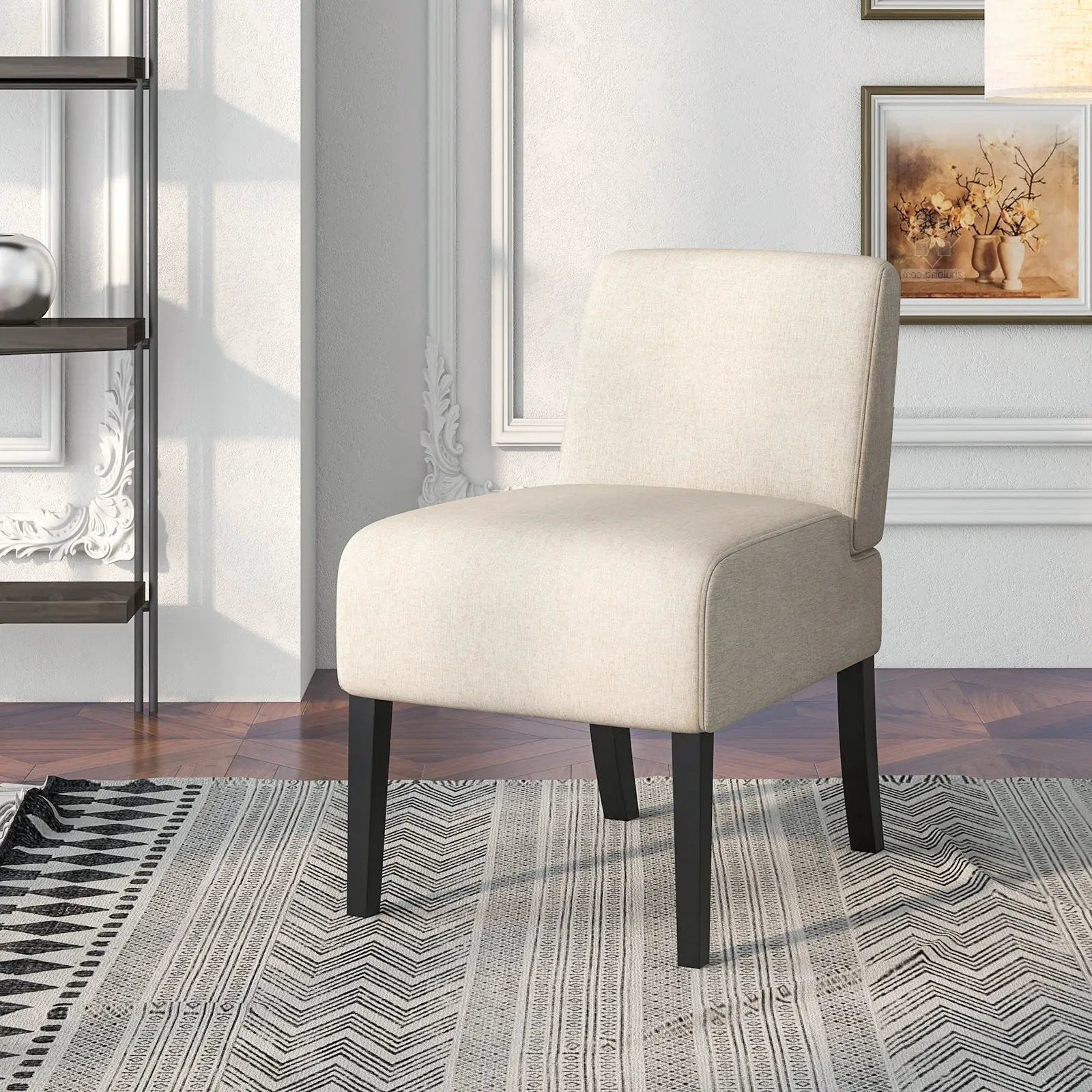 Upholstered Living Room Chair with Rubber Wood Legs by DirectDeals