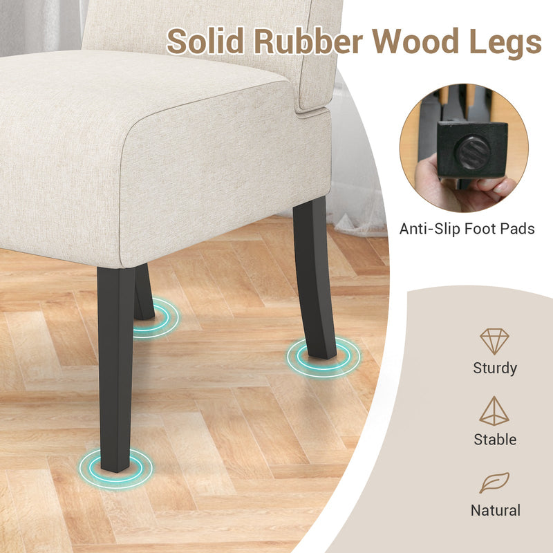 Upholstered Living Room Chair with Rubber Wood Legs by DirectDeals