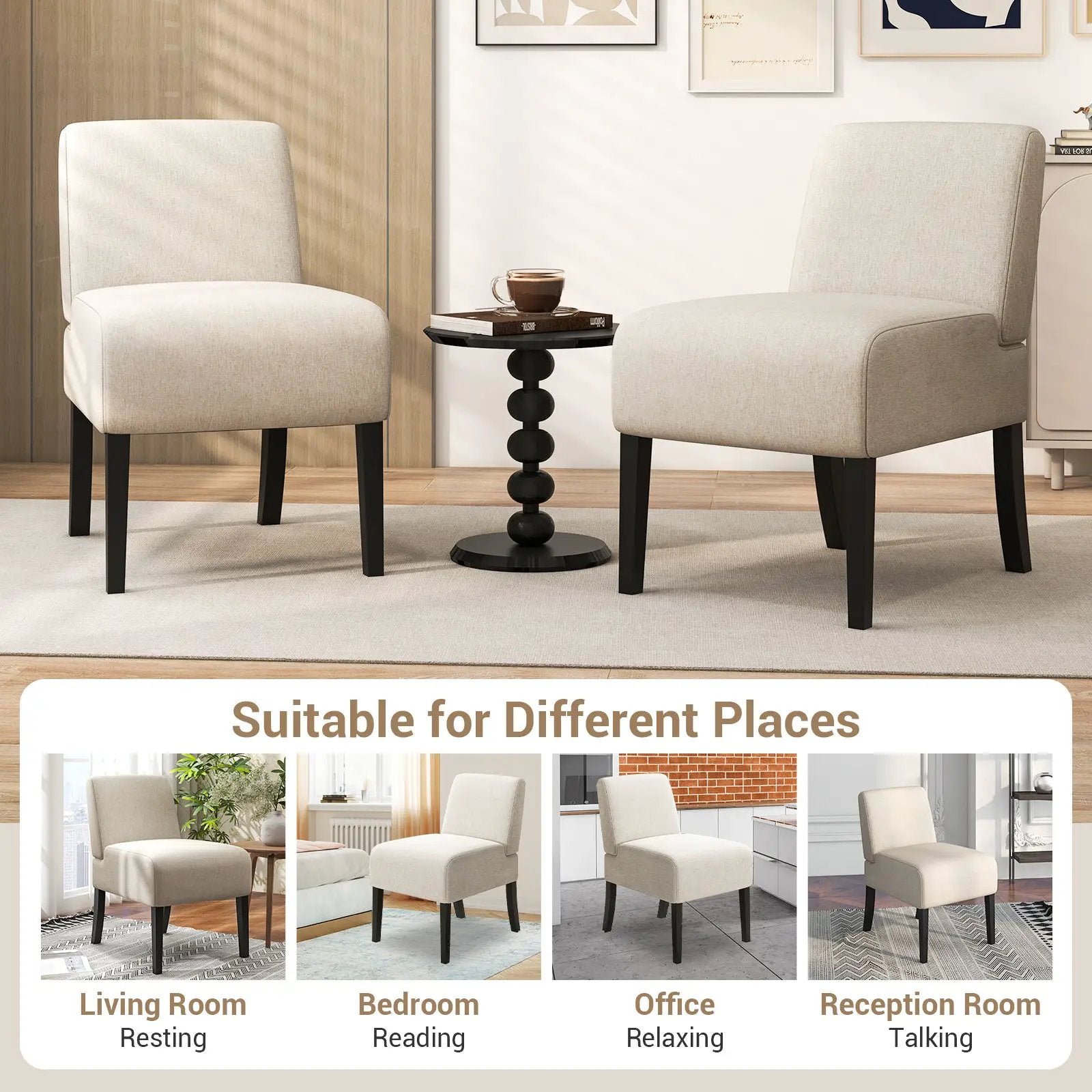 Upholstered Living Room Chair with Rubber Wood Legs by DirectDeals