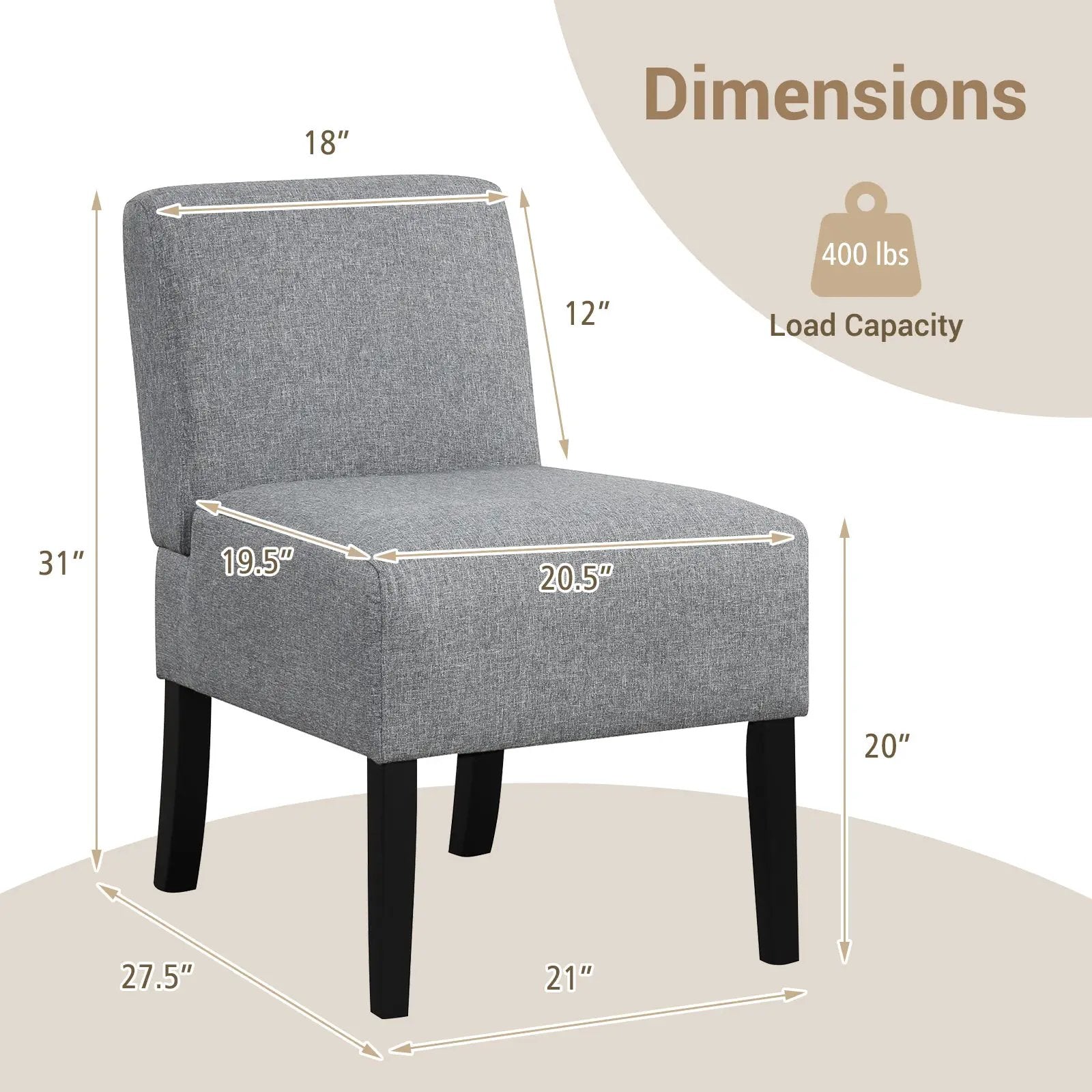 Upholstered Living Room Chair with Rubber Wood Legs by DirectDeals