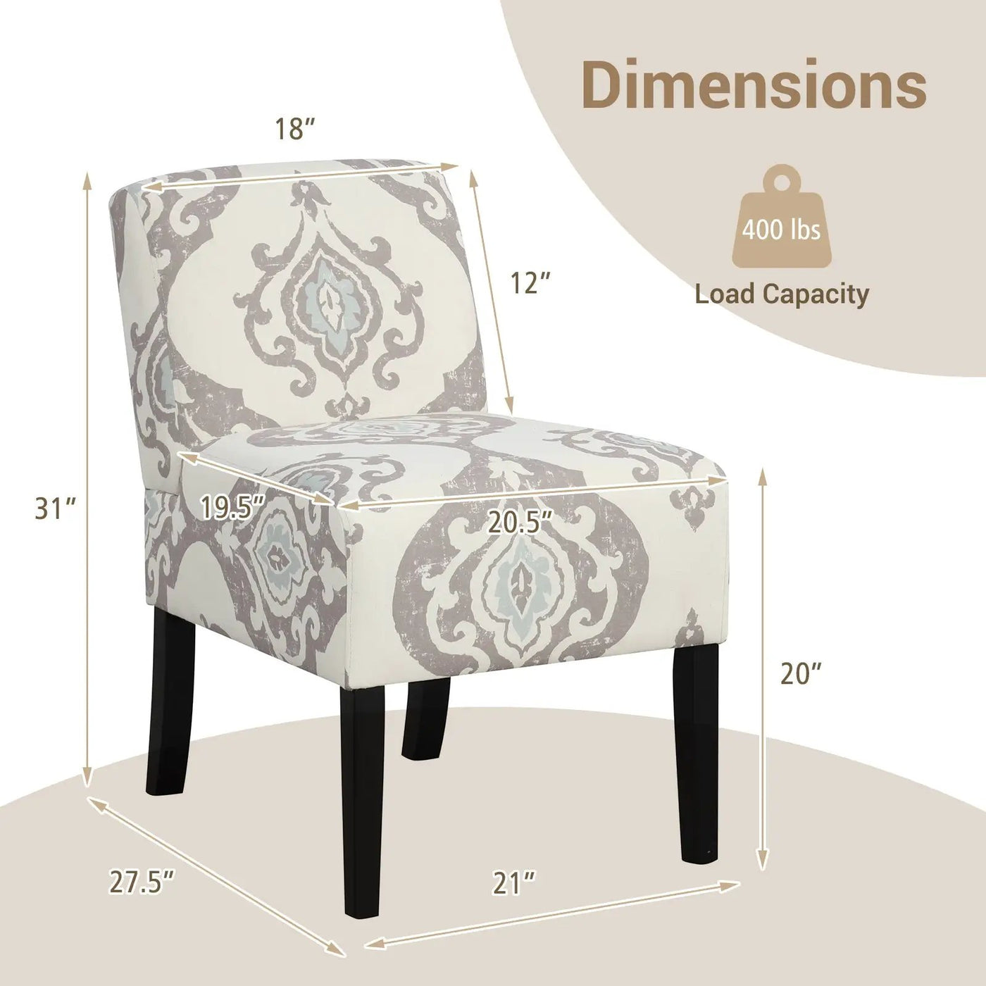 Upholstered Living Room Chair with Rubber Wood Legs by DirectDeals