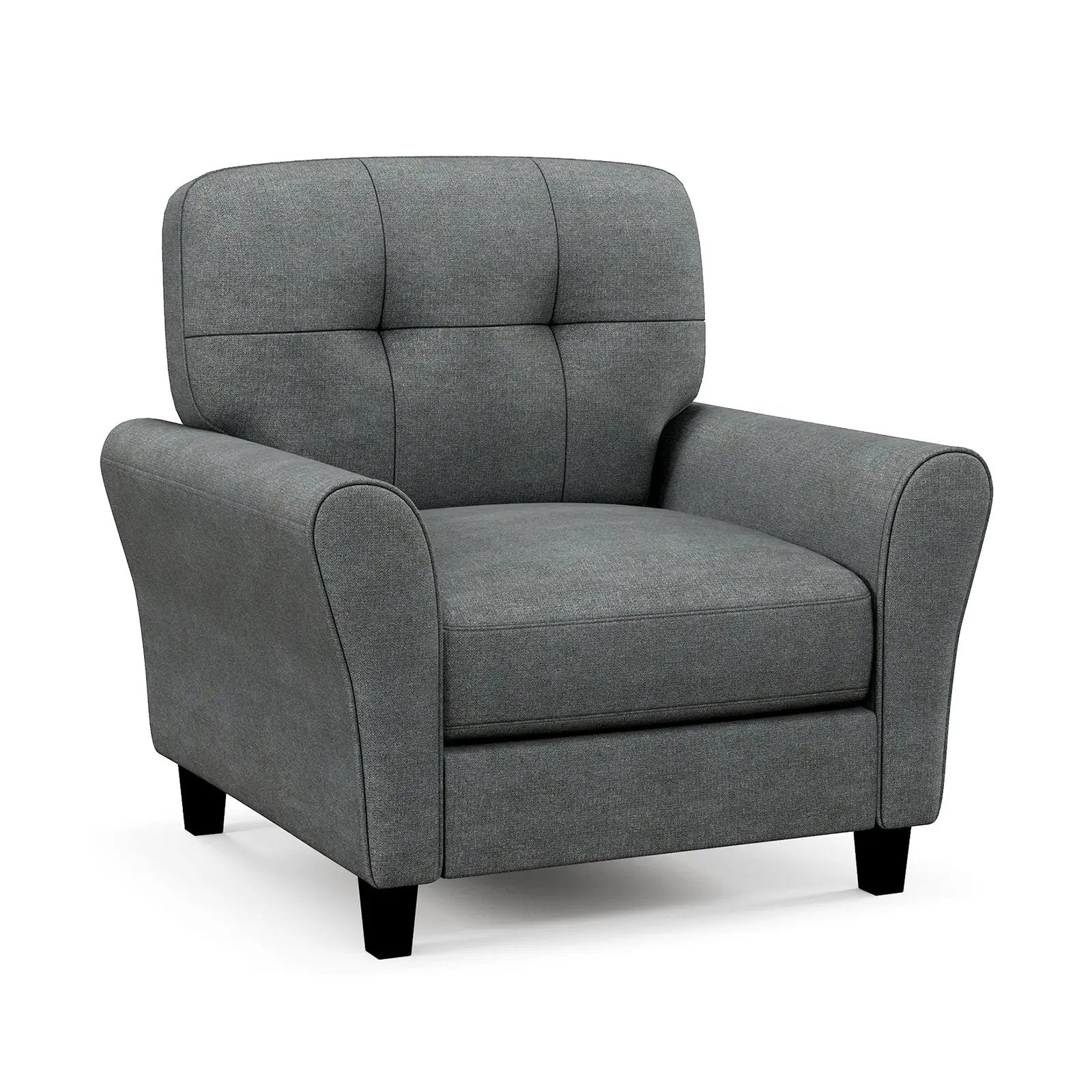 Modern Upholstered Accent Chair with Rubber Wood Legs by DirectDeals